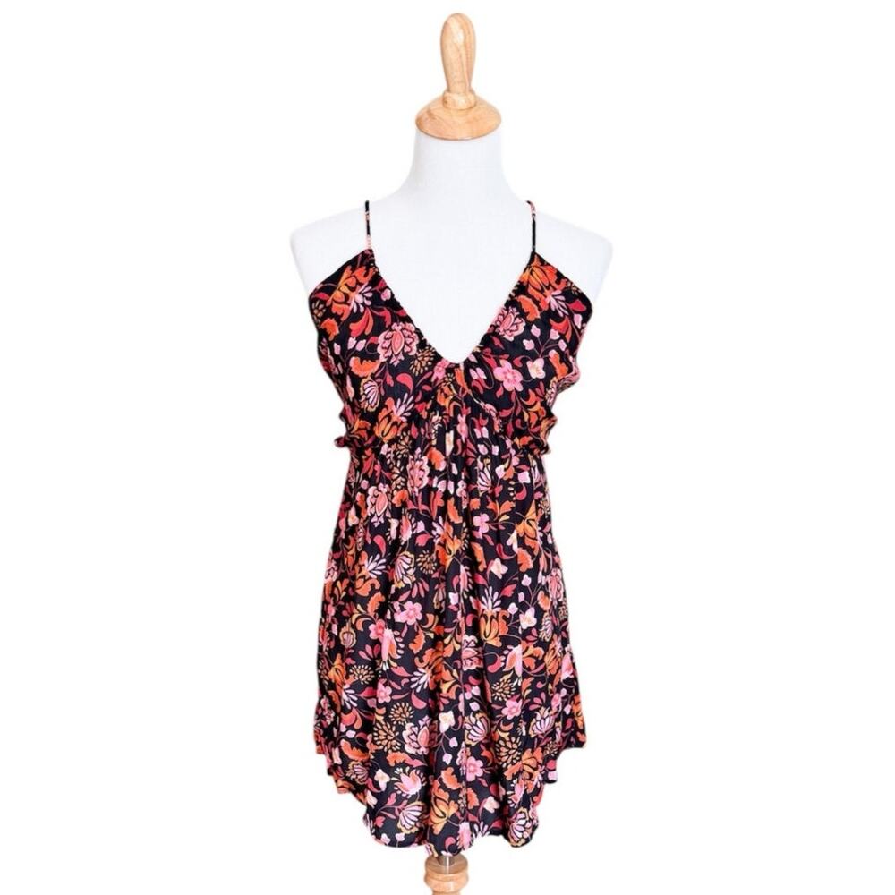 Free People Floral Babydoll Top Boho Breezy Bohemian Y2K Feminine Hippie